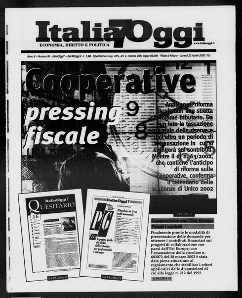 Italia oggi : quotidiano di economia finanza e politica